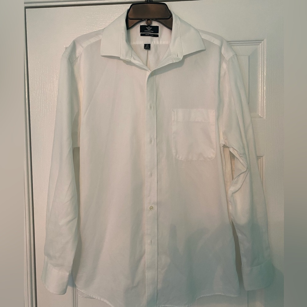 Dockers Men’s white dress shirt.